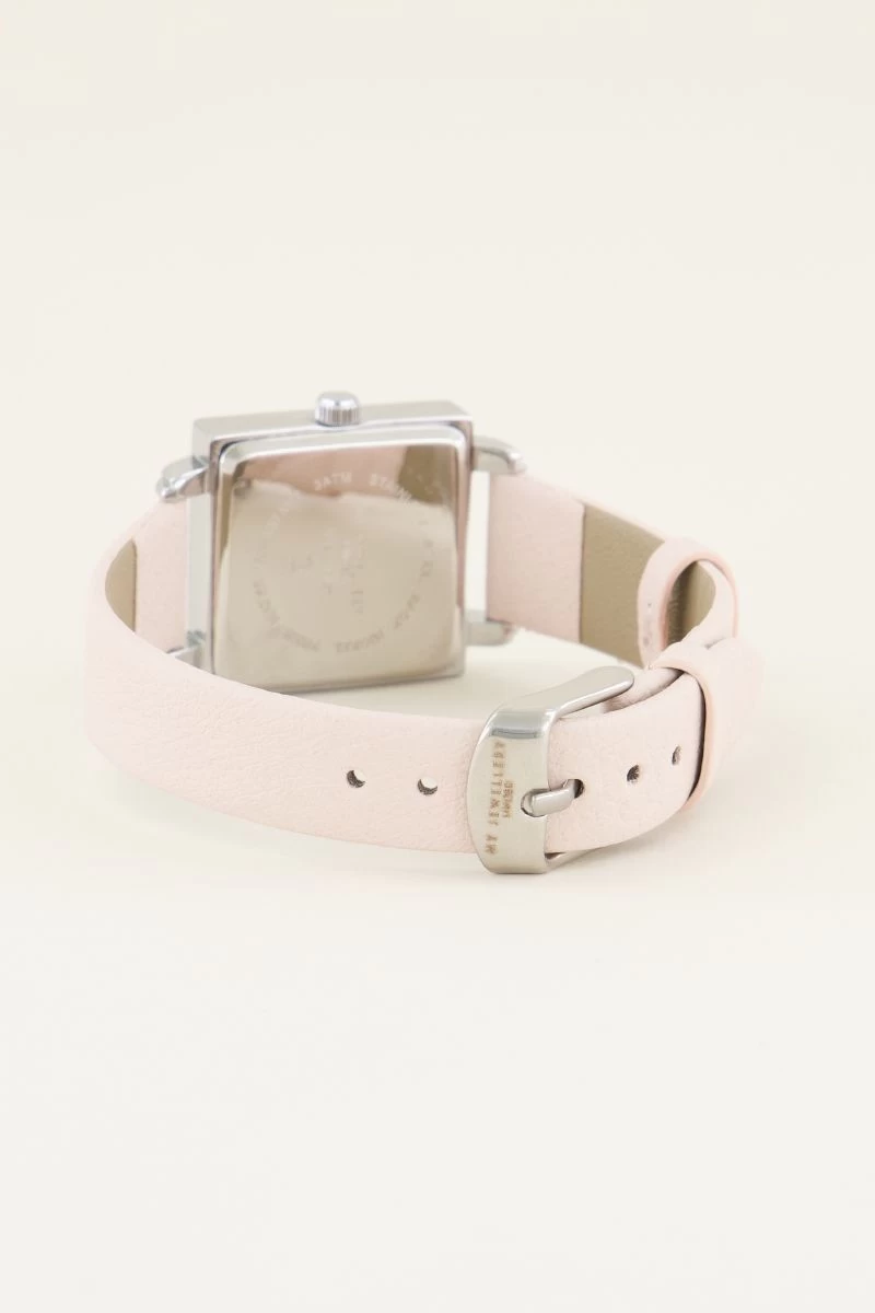 Beige Horloge Vierkant 3 Beige Horloge Vierkant - Afbeelding 3