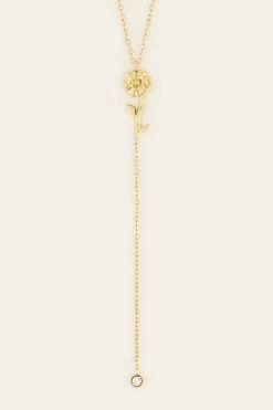 Birth Flower Ketting Met Bedel En Strass
