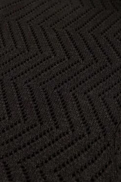 Zwarte Zigzag Flared Broek Met Lurex -Mode Verkoop black zigzag flares with lurex detail