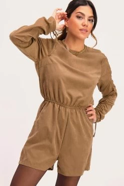 Bruine Playsuit Met Trekkoord