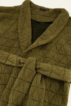 Donkergroen Gilet Gewatteerd -Mode Verkoop dark green padded gilet detail