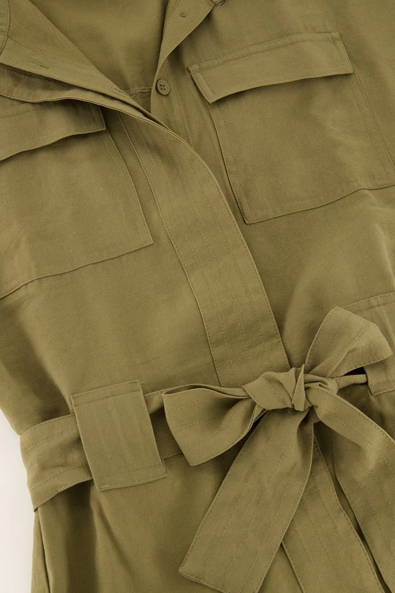 Donkergroene Playsuit Met Borstzakken 7 Donkergroene Playsuit Met Borstzakken - Afbeelding 7