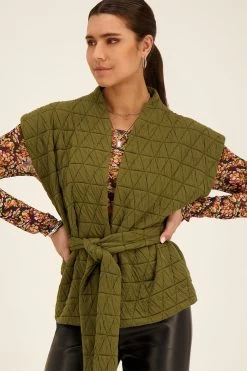 Donkergroen Gilet Gewatteerd