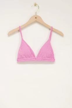 Lichtroze Bikini Top Met Structuur -Mode Verkoop light pink textured bikini top
