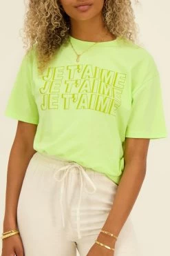 Limegroen T-shirt Je T’aime