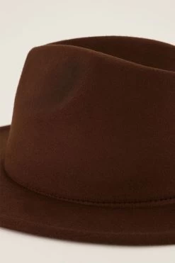 Bruine Fedora Hoed -Mode Verkoop mj07343 0100 1