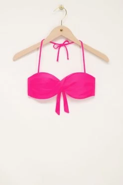 Roze Glanzende Bikini Top Met Twist -Mode Verkoop mj07847 0800