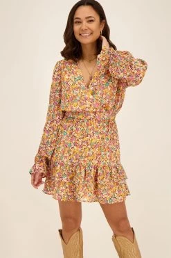 Multikleur Jurk Met Bloemenprint & Glitter