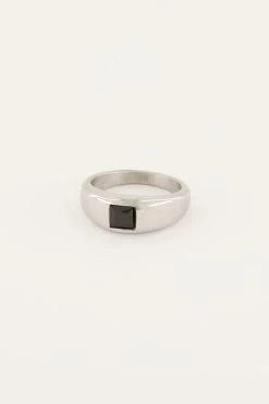 Mode Verkoop -Mode Verkoop mood ring met vierkante zwarte steen 1 mj05840 1500