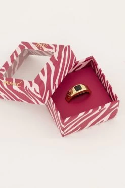 MOOD Ring Met Vierkante Zwarte Steen -Mode Verkoop mood ring met vierkante zwarte steen 3 mj05840 1200