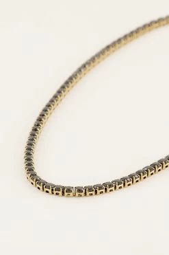 MOOD Ketting Met Zwarte Stenen -Mode Verkoop mood ketting met zwarte stenen mj05831 1