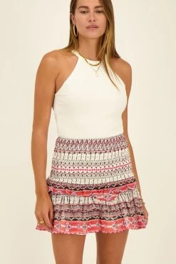 Multi Kleur Rok Met Smock & Aztec Print