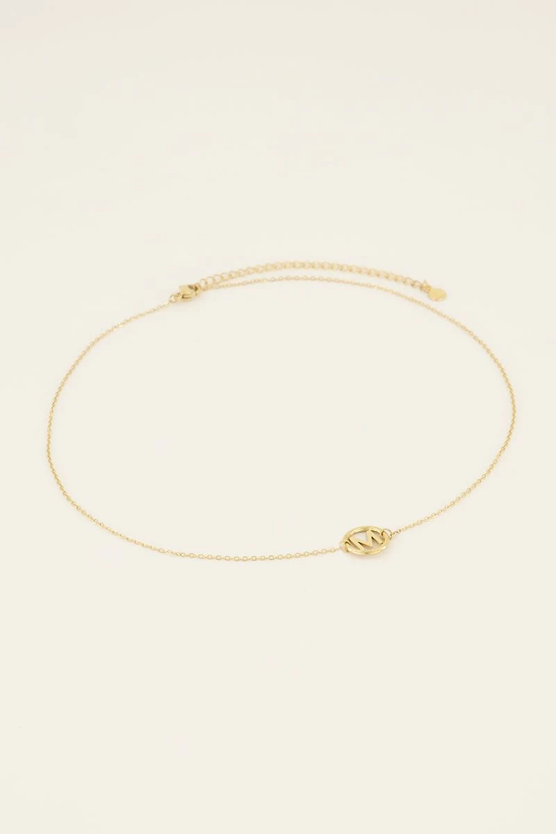 Ketting Met Initial In Ronde Bedel 3 Ketting Met Initial In Ronde Bedel - Afbeelding 3