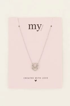 Ketting Met Initial In Ronde Bedel 8 Ketting Met Initial In Ronde Bedel -Mode Verkoop necklace with initial in round charm silver 1
