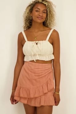 Oranje Rok Met Ruffles 9 Oranje Rok Met Ruffles -Mode Verkoop orange ruffled skirt front 1