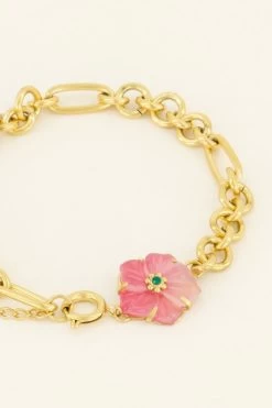 Casa Fiore Armband Met Roze Hibiscus Bloem -Mode Verkoop product images armband roze schuin
