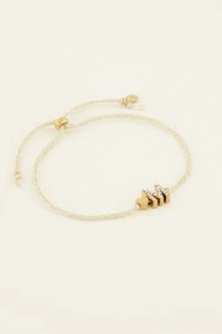 Beige Initial Armband