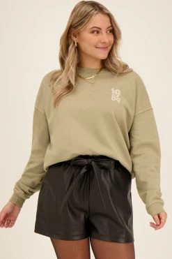 Taupe Sweater Met Amour Backprint