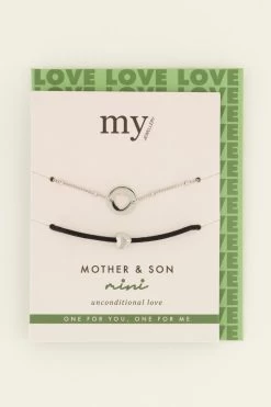Moeder & Mini Armband Zwart