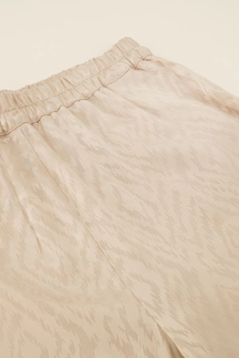 Beige Jacquard Pantalon Met Satijnen Look 5 Beige Jacquard Pantalon Met Satijnen Look - Afbeelding 5