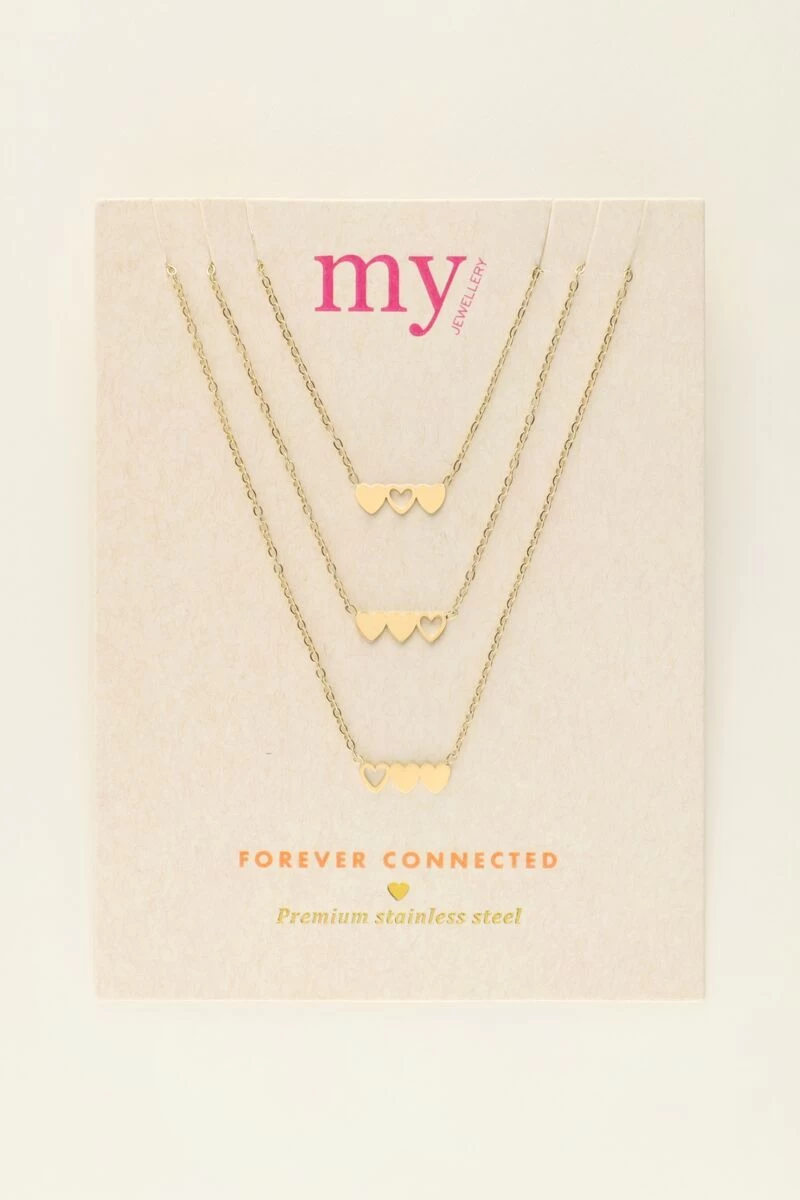 Kettingen Set Drie Hartjes 1 Kettingen Set Drie Hartjes