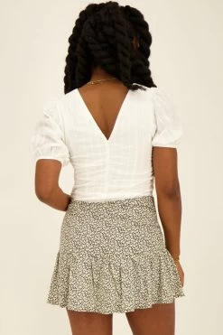 Witte Top Met Structuur & Plooien -Mode Verkoop product images white textured top with creases back