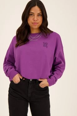 Paarse Sweater Met Amour Backprint