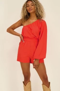 Rode Playsuit One Shoulder