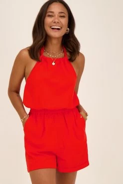 Rode Halter Playsuit