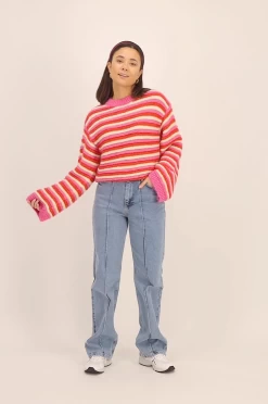 Multikleur Gestreepte Trui Met Wijde Mouwen -Mode Verkoop schermafbeelding 2023 01 17 om 11.05.45