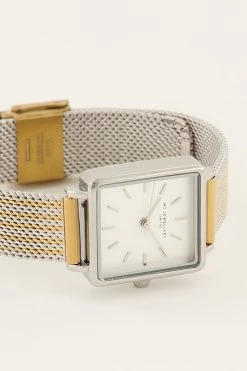 Vierkant Horloge Met Multikleur Schakelband -Mode Verkoop square watch with white dial 1