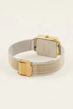 Vierkant Horloge Met Multikleur Schakelband -Mode Verkoop square watch with white dial 2