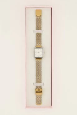 Vierkant Horloge Met Multikleur Schakelband -Mode Verkoop square watch with white dial 3