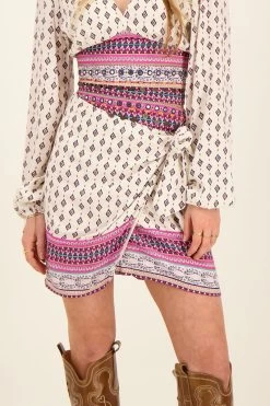 Witte Wikkelrok Met Print En Munten