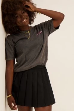 Zwarte Skort Met Plissé